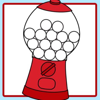 Counting Gumballs in a Gum Ball Machine Template Math Clip Art / Clipart