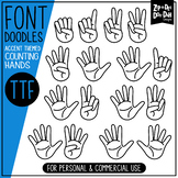 Counting Hands / Counting Fingers Doodle Font {Zip-A-Dee-D