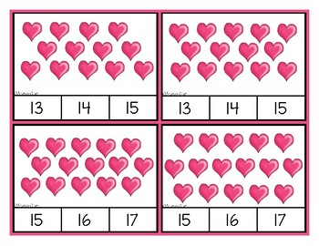 Counting Hearts - 0 to 20 by Sharon Oliver | Teachers Pay Teachers