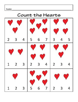 Preview of Counting Hearts (counting 1-5)