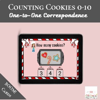 Preview of Counting Holiday Cookies 0-10 with Boom Cards™ | Digital