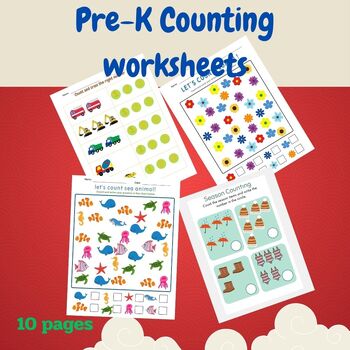 Preview of Counting How many: Kindergarten Math Worksheets - 10 Fun and Educational Pages