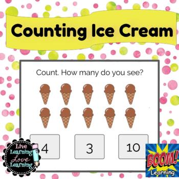 Preview of Counting Ice Cream | Boom Cards