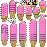 Counting Ice Cream Scoops on Cone ClipArt - Summer IceCrea