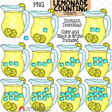 Counting Ice Cubes in Lemonade ClipArt - Summer Lemonade Counting