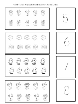 Counting, Identifying and Writing Numbers 1-10 Christmas Edition
