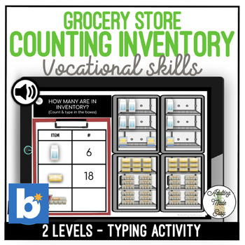 Preview of Counting Inventory - Grocery Store (typing) Boom Cards