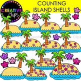 Counting Island Seashells Clipart: Summer Counting and Mat