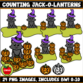 Preview of Counting Jack-O-Lanterns Clipart