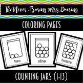 Counting 1-13 Jars Coloring Pages/Flashcards
