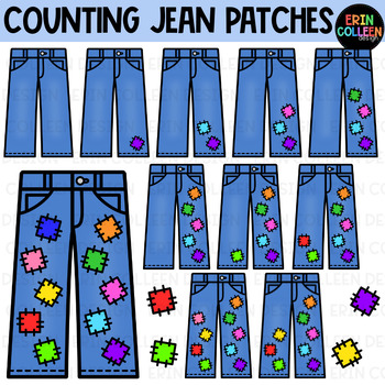 Counting Jean Patches Clipart by Erin Colleen Design