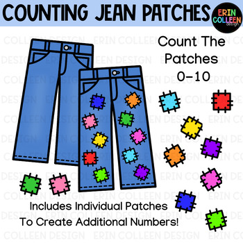 Counting Jean Patches Clipart by Erin Colleen Design