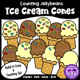 Counting Jellybeans Ice Cream Cones Clipart