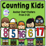 Counting Kids Anchor Chart Posters Numbers 1-20