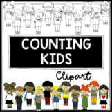 Counting Kids/Students Display Numbers on Hands-Clipart