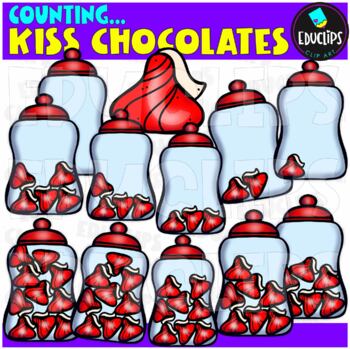 Counting Kiss Chocolates Clip Art Set {Educlips Clipart} by Educlips