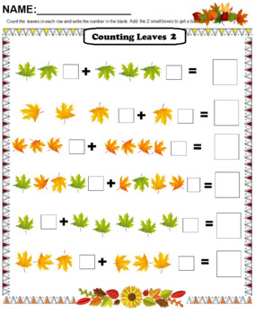 Preview of Counting Leaves 3 with Addition