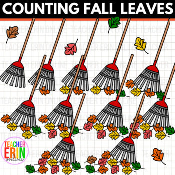 Preview of Counting Leaves Clipart - Fall Raking Leaves Clip Art
