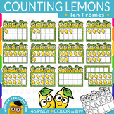 Counting Lemons Ten Frame Clip Art