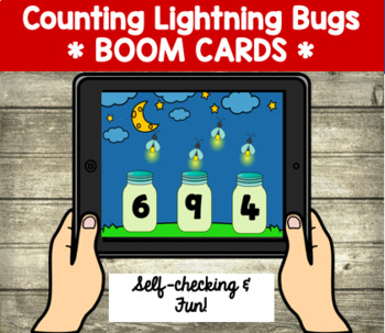 Preview of Counting Lightning Bugs BOOM Cards