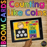 Counting Like Coins BOOM CARDS™ Money Distance Learning Ga