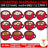 Counting Marshmallows in Hot Chocolate Christmas Math Clip