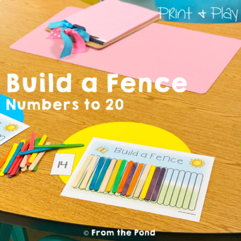 Preview of Counting to 20 Math Game | Build a Fence