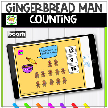 Preview of Gingerbread Man  Counting Math Task Cards