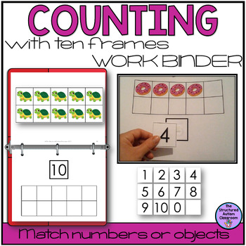 Preview of Counting Math Work Binders with Ten Frames for Autism and Special Education