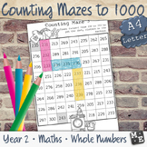 COUNTING TO 1000 Hundreds Number Sequencing Maze Puzzle Wo