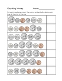 Counting Money - 1 page no prep activity for 1st / 2nd grade