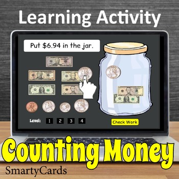 Preview of Digital Counting Money Game - Distance Learning Counting Money Activity