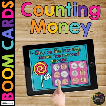 Preview of Counting Money BOOM CARDS™ Coins up to $1.00 Digital Learning Game