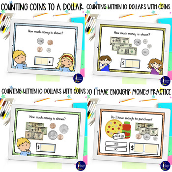 Preview of Counting Money BOOM Card BUNDLE