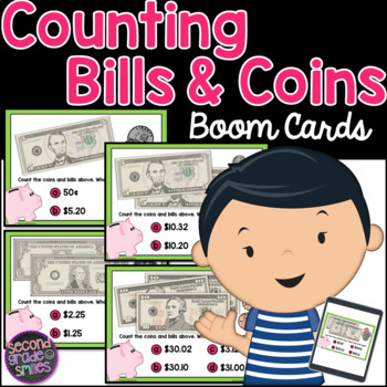 Preview of Counting Money Boom Cards