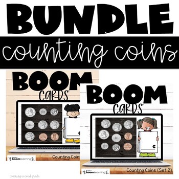 Preview of Counting Money Coins Boom Cards Bundle (Quarters, Dimes, Nickels, and Pennies)