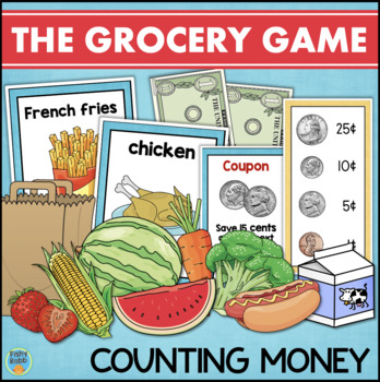 Preview of Counting Money Coins Math Game Grocery Store Shopping Activity Making Change