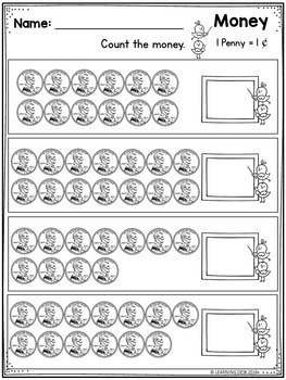 Counting Money Coins Worksheets Activities Google Slides First Second ...