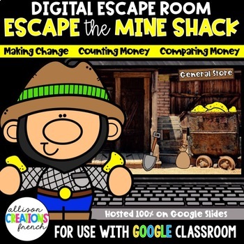 Preview of Counting Money, Comparing Money, Making Change Digital Escape Room Google Slides