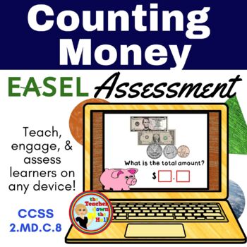 Preview of Counting Money Easel Assessment - Digital Money Counting Activity