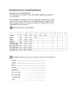 Preview of Counting Money - Introduction to Counting Money - Worksheet