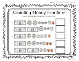 Counting Money Practice Worksheet - Coins and Dollar Bills