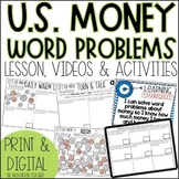 Counting Money Shopping Word Problems Worksheets, Lesson a