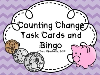 Preview of Counting Money Task Cards and Bingo!