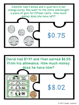 counting money word problems 2nd grade game count coins bills puzzles