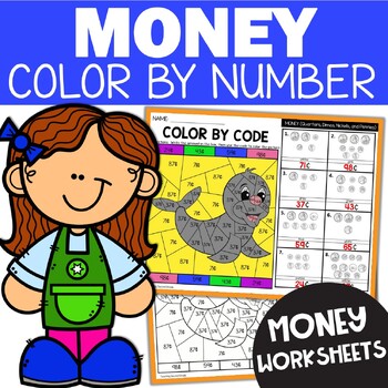 Preview of Counting Money Worksheets - 1st 2nd Grade Busy Work Fun No Prep Math Centers