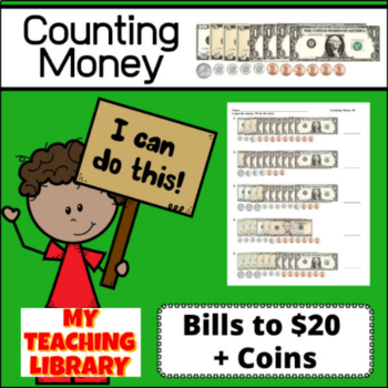 Preview of Counting Money Worksheets | Coins and Bills to $20
