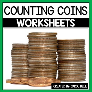 Preview of Counting Coins Worksheets with Anchor Charts and Counting Charts