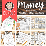 Counting Coins Worksheets & Matching Cards BUNDLE Montesso