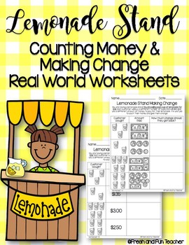 Preview of Counting Money and Making Change Real World Worksheets